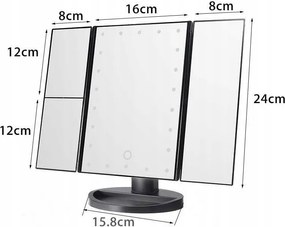 Lusterko Do MAKIJAŻU Powiększające 3X Kosmetyczne PODŚWIETLANE LED | VOLAN