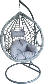 Szare wiszące krzesło NORVIA ze stojakiem