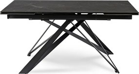 Stół Rozkładany Prostokątny MAXIME 160-240 cm Ceramiczny Czarny Marmur do Jadalni Nowoczesny Loft