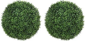 HOMCOM Zestaw 2 Kul Eukaliptusowych Ø52 cm, Odporne na UV Sztuczne Rośliny Dekoracyjne z 1086 Liśćmi do Wnętrz i Na Zewnątrz | Aosom PL