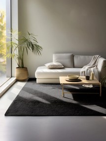 Dywan naturalny jutowy ręcznie tkany Boucle czarny 60 cm x 90 cm