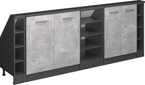 Szafka kuchenna na dach skośny beton 210x46x81.6 r-line