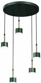 Zielono złota lampa wisząca do salonu 7X N023 N9-G32