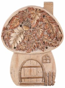 Jesienne dekoracje Domek grzybowy z oświetleniem,24 x 10 x 32 cm, magnez, imitacja drewna