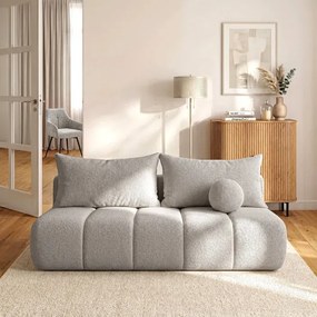 Sofa z Funkcją Spania SARIA Szara Boucle Nowoczesna