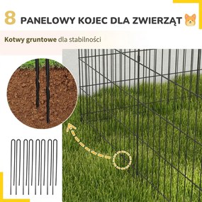 PawHut Wybieg dla zwierząt domowych, zagroda dla szczeniąt i małych psów, z drzwiami, do użytku wewnątrz i na zewnątrz, 76 cm, Czarny