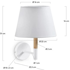 Biały kinkiet Kave Home Moskov