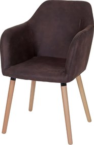 Krzesło do jadalni Vaasa T381,  tekstylia, vintage ciemny brąz, jasne nogi