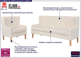 Kremowy zestaw wypoczynkowy - Vilson 3Q