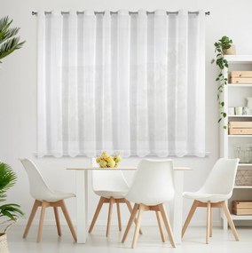 Firana woalowa biała na przelotkach elegancka uniwersalna 300x160 cm