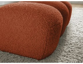 Ceglasty podnóżek z materiału bouclé Hippolyte – Bobochic Paris