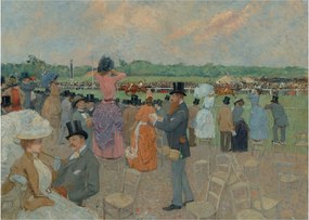 Obraz na szkle - Jean-Louis Forain, The Races at Longchamp, reprodukcje (70x50 cm)