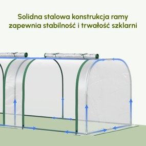Outsunny Szklarnia Foliowa Cieplarnia Ogród Warzywny z Drzwiami Hodowla Roślin 295x100x80cm Przezroczysta | Aosom PL