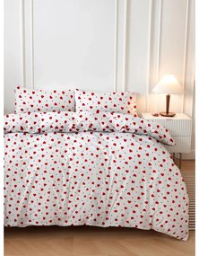 Czerwono-biała pościel jednoosobowa 140x200 cm Love Heart – Mijolnir
