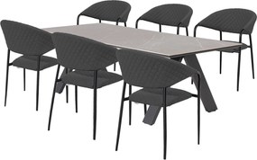 Doppler NOVA MELIA LIKA-TEX® ogrodowy zestaw wypoczynkowy 6+1 antracyt