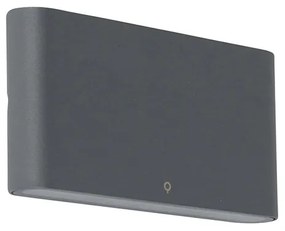 Lampa ścienna zewnętrzna ciemnoszara 17,5 cm z LED IP65 - Batt
