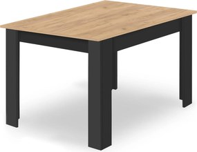 Zestaw jadalniany Savio 03 - stół 120x80 cm dąb artisan/czarny i 4 czarne krzesła