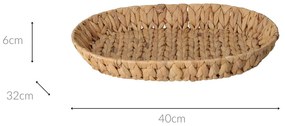 Kosz owalny pleciony z hiacyntu wodnego BRAID, 32 x 40 cm