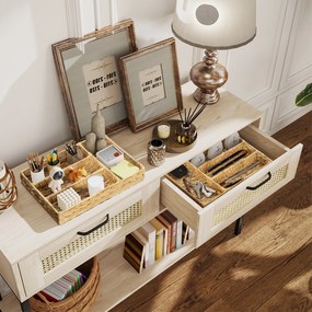 HOMCOM Zestaw 2 Koszy do Przechowywania z Przegródkami, do Organizacji Przedmiotów, do Salonu, Kuchni, Sypialni