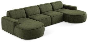 Zielony narożnik z tkaniny szenilowej (w kształcie litery U) Omao – Makamii