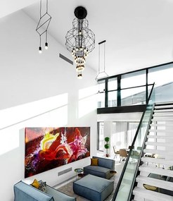 Metalowa lampa wisząca Flusso 43 z kloszami ze szkła satynowego