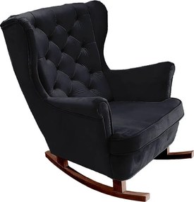 Fotel Relax z Tapicerowanym Siedzeniem i Podłokietnikami, Fotel TV 102x81x95cm Czarny_29862