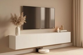 Szafka RTV wisząca Nicole 200 cm z szufladą - biały mat