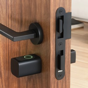 HOMCOM Inteligentny cylinder drzwiowy, 5 w 1 z odciskiem palca, kodem, aplikacją, kartą NFC i kluczem, współdzielony dostęp, cylinder Bluetooth | Aosom PL
