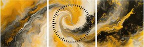 Obraz - Abstrakcja spiralna (z zegarem) (90x30 cm)