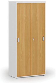 Szafa z drzwiami przesuwnymi PRIMO WHITE, 800 x 420 x 1781 mm, biały/buk