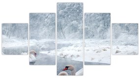 Obraz łabędzi (125x70 cm)