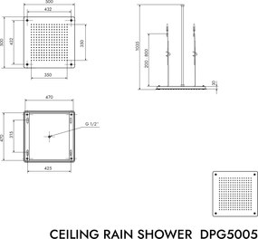 Deszczownica sufitowa XXL ze stali nierdzewnej DPG5005