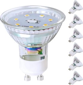 NETTLIFE Zestaw 6 żarówek LED GU10 o neutralnej bieli 5 W Zamiennik 50 W 4000 K Oszczędność energii 110° Kąt rozsyłu światła Bez możliwości ściemniania