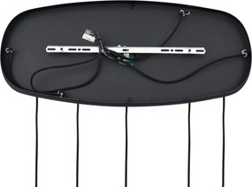 Nowoczesna lampa wisząca czarna z bursztynowym szkłem 5-punktowa - Sheena