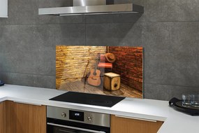 Szklany Panel Muzyczny Kącik z Gitarą