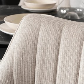 Krzesło Tapicerowane Obrotowe do Salonu MUMBAI Kremowe Nowoczesne