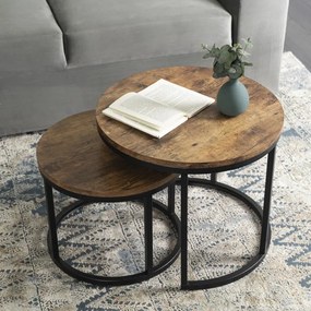 Zestaw Stolików Kawowych FIGO 43 cm/53 cm Dąb Rustykalny