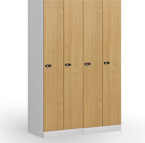 Szafka ubraniowa S1, 2-drzwiowa, 1850 x 600 x 500 mm, zamek mechaniczny na kod, drzwi laminowane, brzoza