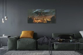 Duży obraz na płótnie Potwór w Mieście Nocą