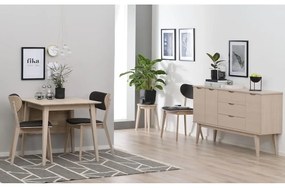 Lakierowany matowy stół z drewna dębowego z opuszczanym blatem Rowico Mimi, 80 x 80 cm