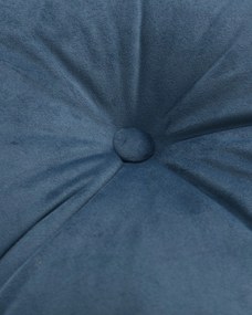Poduszka kwadratowa Velvet z guzikiem kolor niebieski tkanina połyskliwa, welwetowa