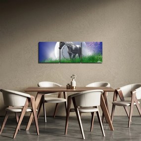 Obraz jednorożca (z zegarem) (90x30 cm)