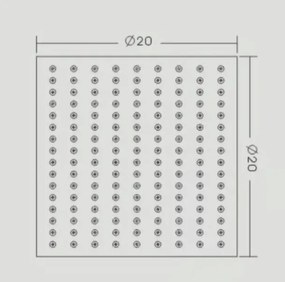 Deszczownica ze stali nierdzewnej DPG2023Super płaska - 20 x 20 cm