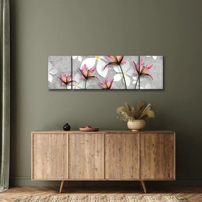 Obraz kwiatowej abstrakcji (170x50 cm)