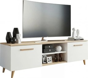 Biała Skandynawska Szafka Rtv Na Nóżkach P2-H00