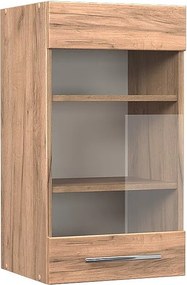 Szklana szafka kuchenna złoty dąb energetyczny 40x34.1x72 fame-line