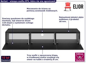 Czarna wisząca szafka RTV uchylna F8-D93