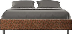 Łóżko wyposażone w stelaż z listwami z pojemnikiem tapicerowane 160x190 tkaniny Era 04 Pomarańczowy Azelia