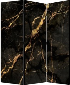 Parawan pokojowy 3-częściowy 135x172 Dwustronny dekoracyjny glamour Czarny Marmur Ze Złotem