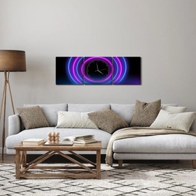 Obraz kolorowych kółek (z zegarem) (90x30 cm)